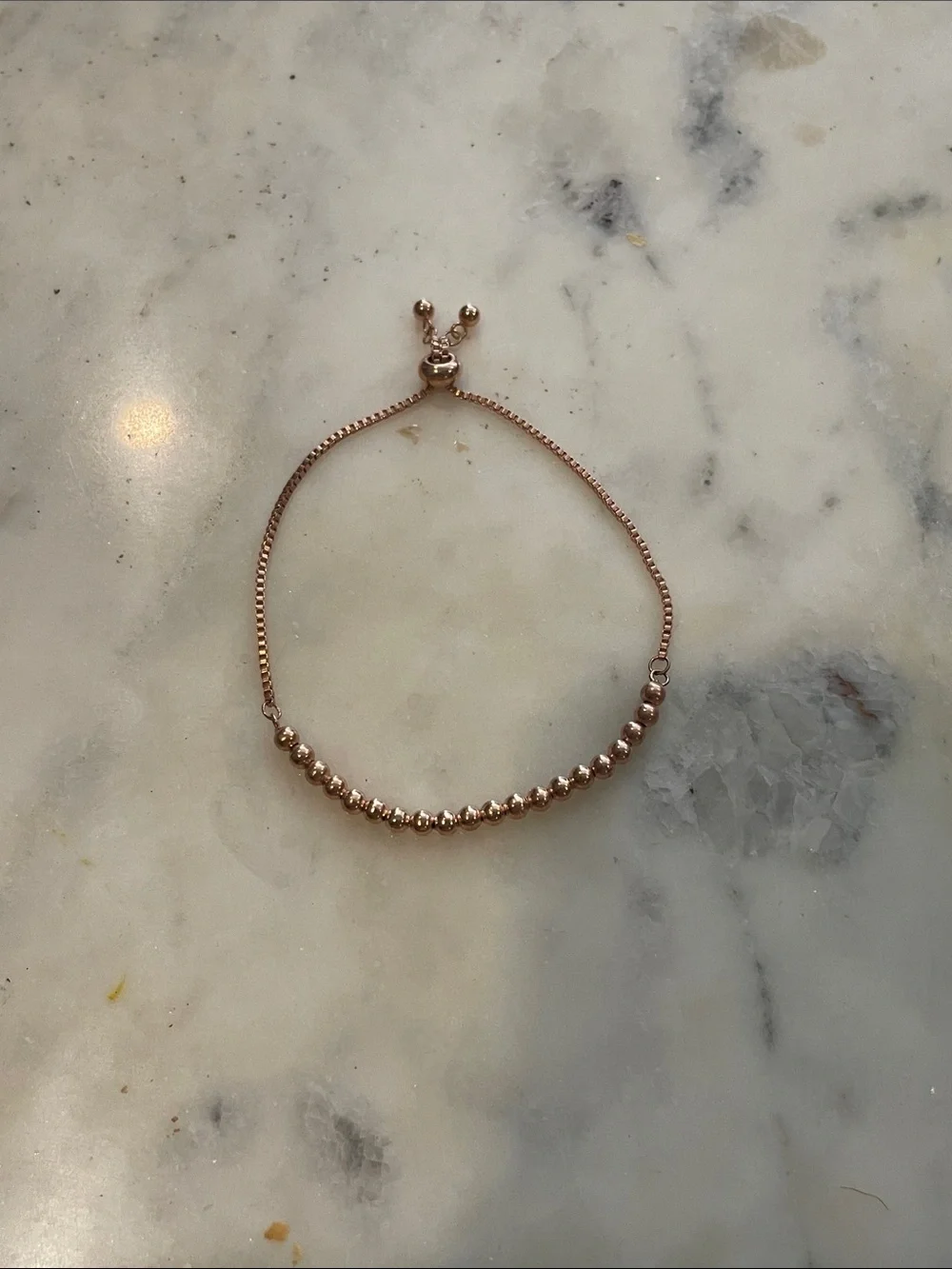 Rose Gold Beaded Adjustable Bracelet - Women Jewelry